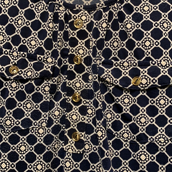 Navy and White Design Women Blouse - Picture 5 of 5